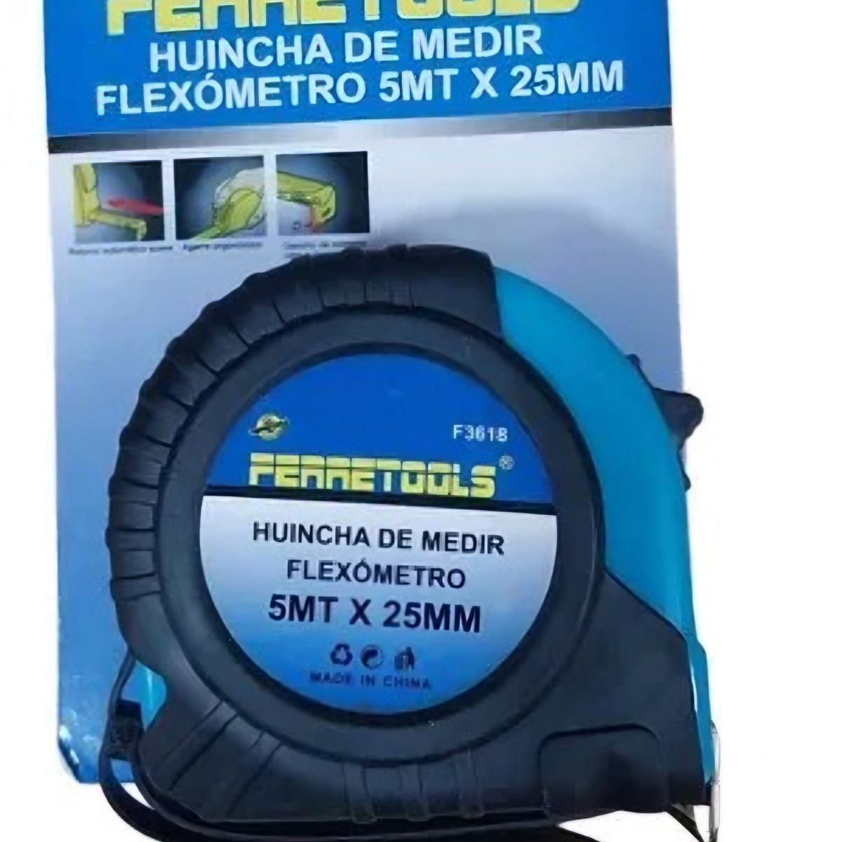 GENERICO - HUINCHA DE MEDIR 5 Mts X 25mm CON GOMA