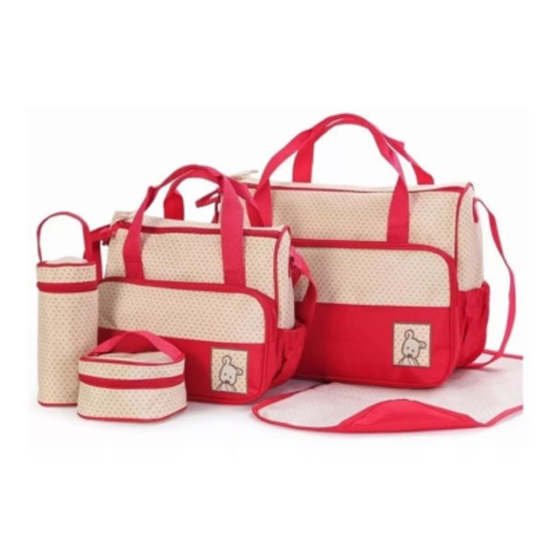 GENERICO - Bolso Maternal Set 5 Bolsas Pañaleras Mudador Bebe Viaje Multiuso