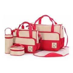 GENERICO - Bolso Maternal Set 5 Bolsas Pañaleras Mudador Bebe Viaje Multiuso