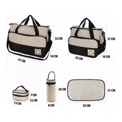 GENERICO - Bolso Maternal Set 5 Bolsas Pañaleras Mudador Bebe Viaje Multiuso