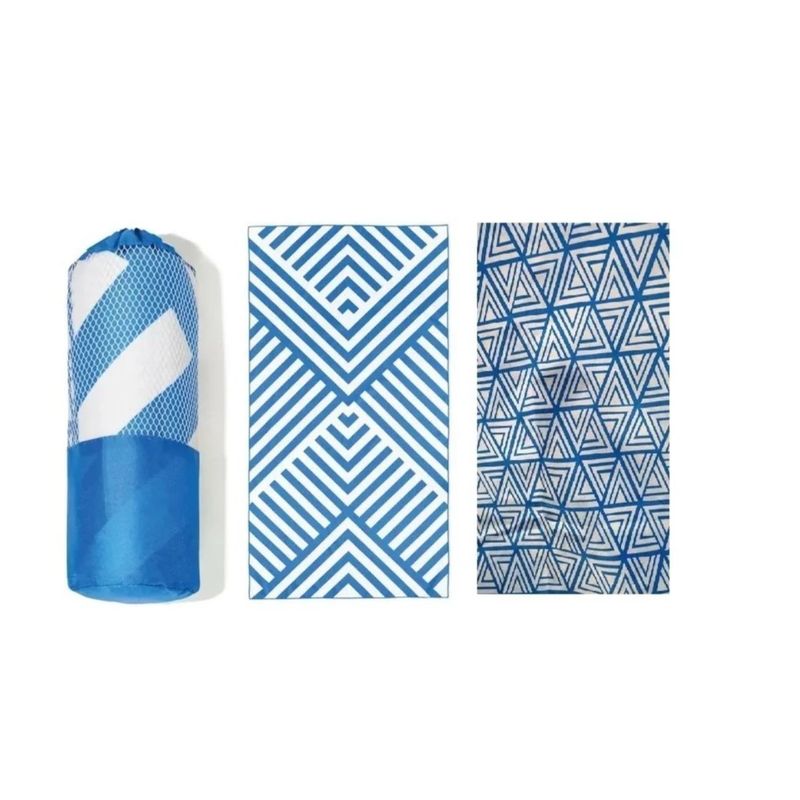 GENERICO - Toalla Rectangular Secado Rápido Microfibra Blue Deporte