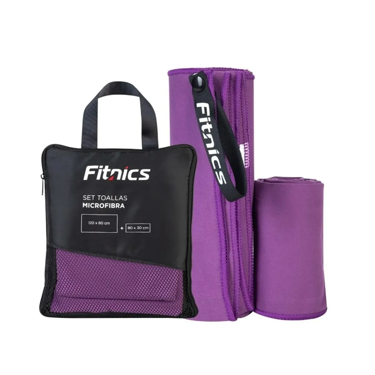 GENERICO - Toalla Microfibra Set De 2 + Estuche Violeta Deporte