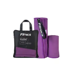 GENERICO - Toalla Microfibra Set De 2 + Estuche Violeta Deporte