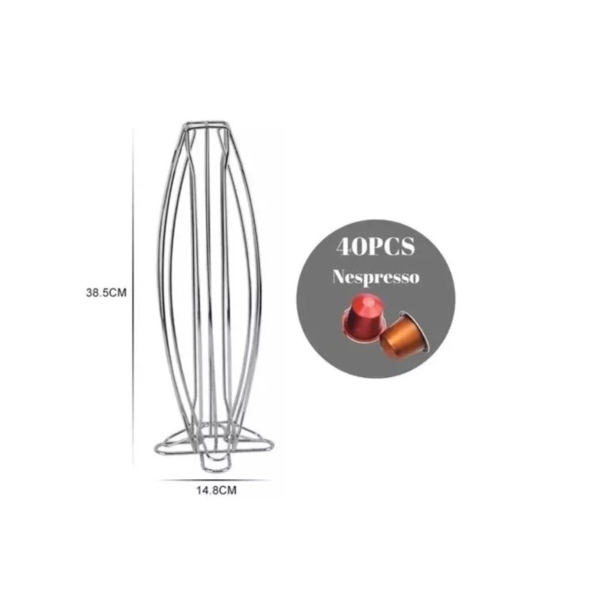GENERICO - Porta Cápsulas De Café Organizador Torre 40 Caps Acero