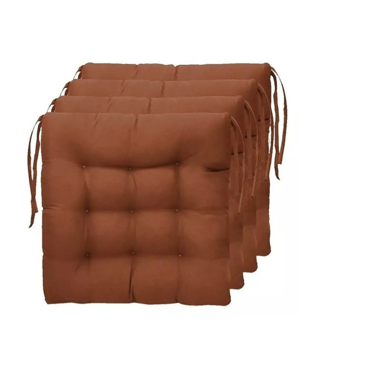 GENERICO - Pack 6 Cojines De Silla Cuadrado Liso Colores Brown