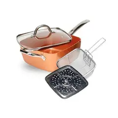 DEWINNER - Set Cacerola Olla Sarten 4 en 1