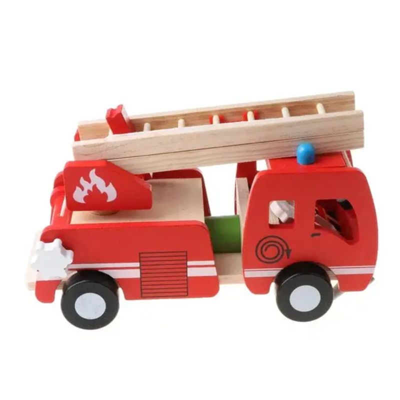 SPACEZAT - Camión de Bomberos Juguete de Madera Didáctico