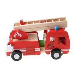 SPACEZAT - Camión de Bomberos Juguete de Madera Didáctico