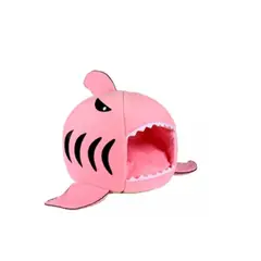 GENERICO - Cama Cojin Diseño Tiburon Para Mascota 50x40x50cm Rosa