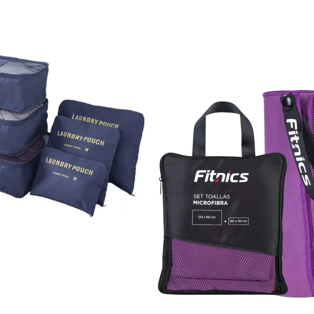GENERICO - Toalla De Microfibra Set X2 Violeta+  Set 6 Organizadores