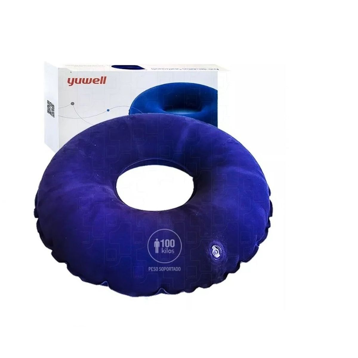 GENERICO - Cojin Picarón Antiescara Inflable Silla De Ruedas Azul