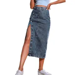 BLWOENS - Falda Jeans Mujer - Azul