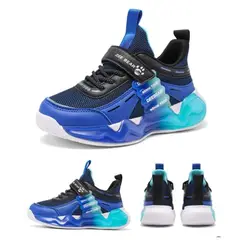 GENERICO - Zapatillas Urbanas Para Niños Azul Negro Con Cierre de Velcro