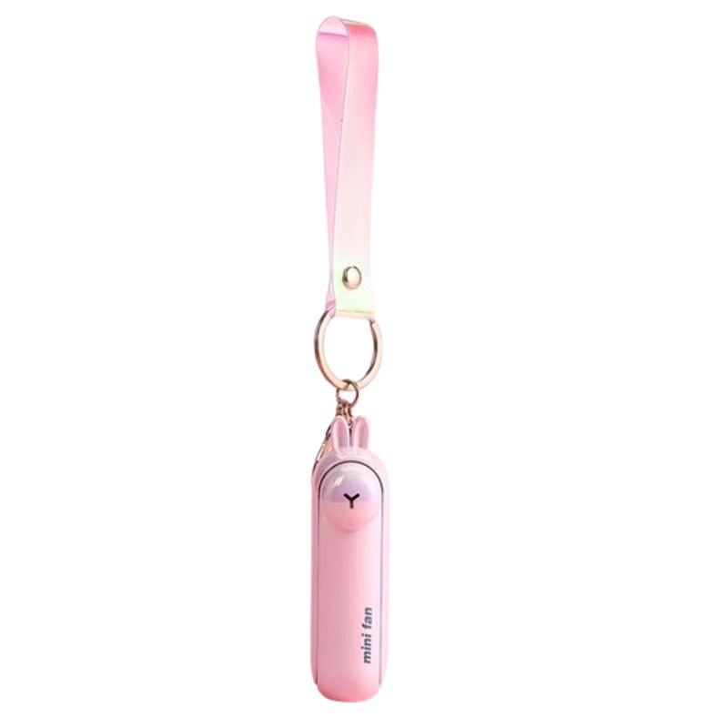 GENERICO - Ventilador De Mano Portátil+ Linterna - Kawaii - USB - Flashing Rabbit