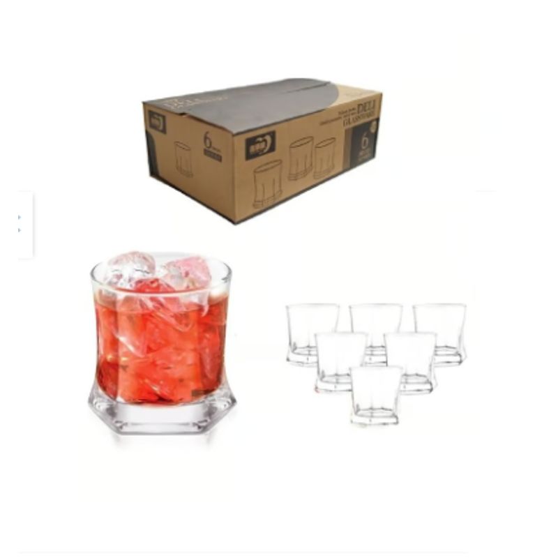 GENERICO - Set de 6 Vasos Vivaldi Rocks Deli Glass Import 250cc