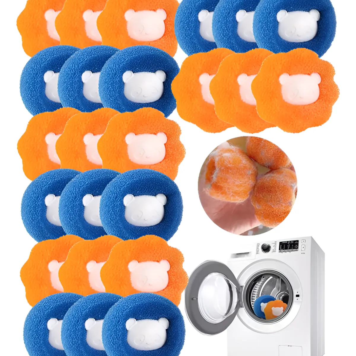 GENERICO - 24pcs Removedor De Pelo Lavadoras Mascotas Reutilizables