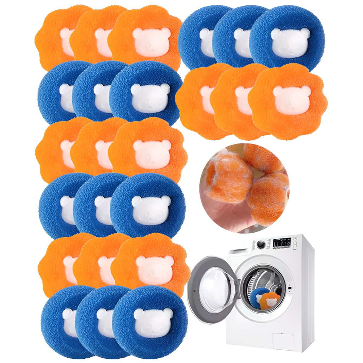 GENERICO - 24pcs Removedor De Pelo Lavadoras Mascotas Reutilizables