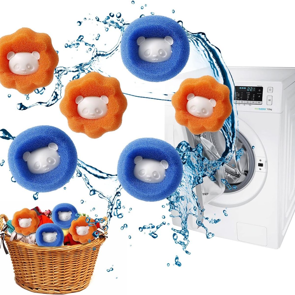 GENERICO - Removedor De Pelo Pulsa Mascotas Lavadora Reutilizable 8pcs