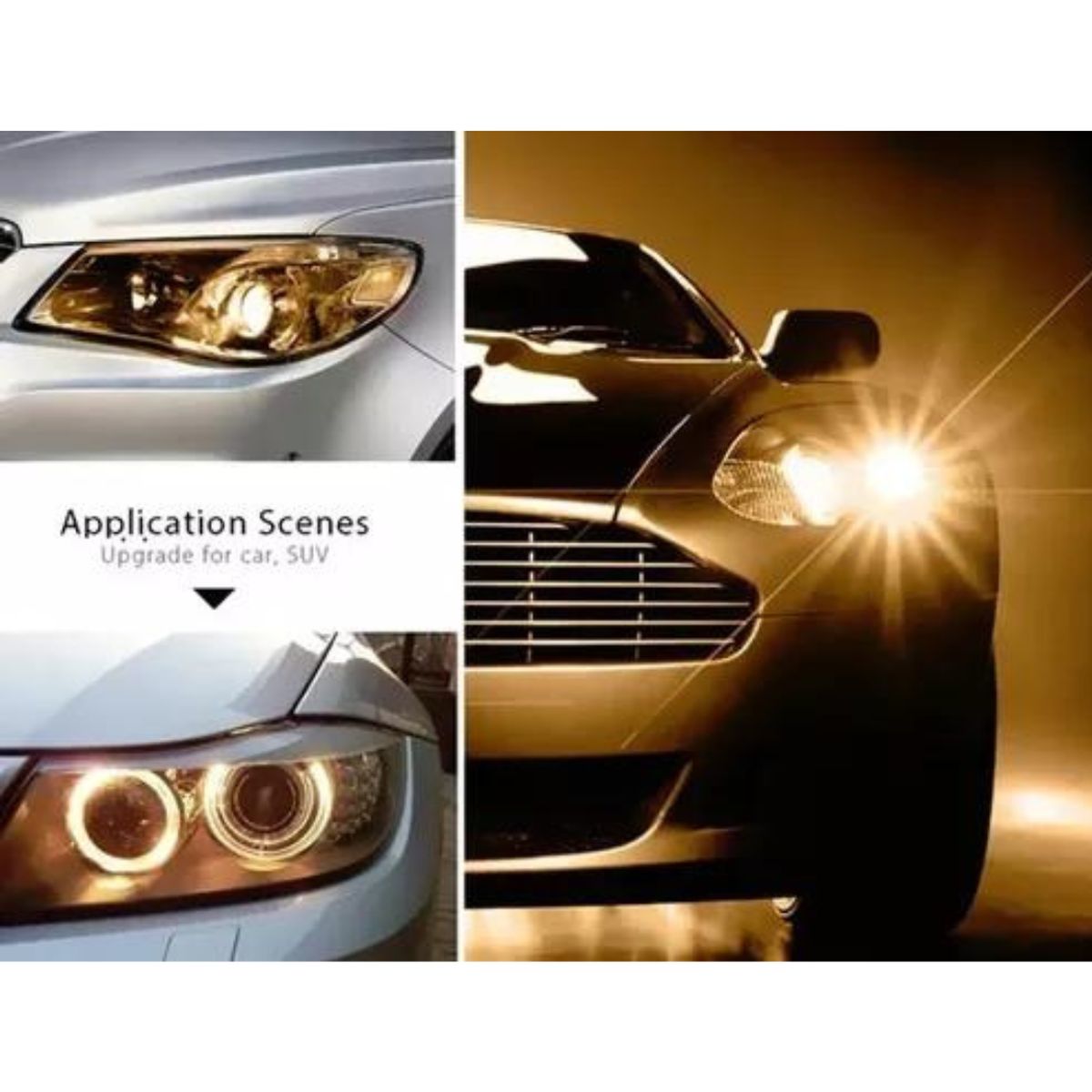 GENERICO - Ampolleta Auto Led H4 Amarillo 12v 6050w par