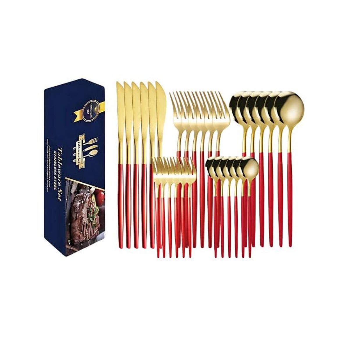 CRUSEC - Set De 30 Cubiertos De Mesa Acero Inoxidable