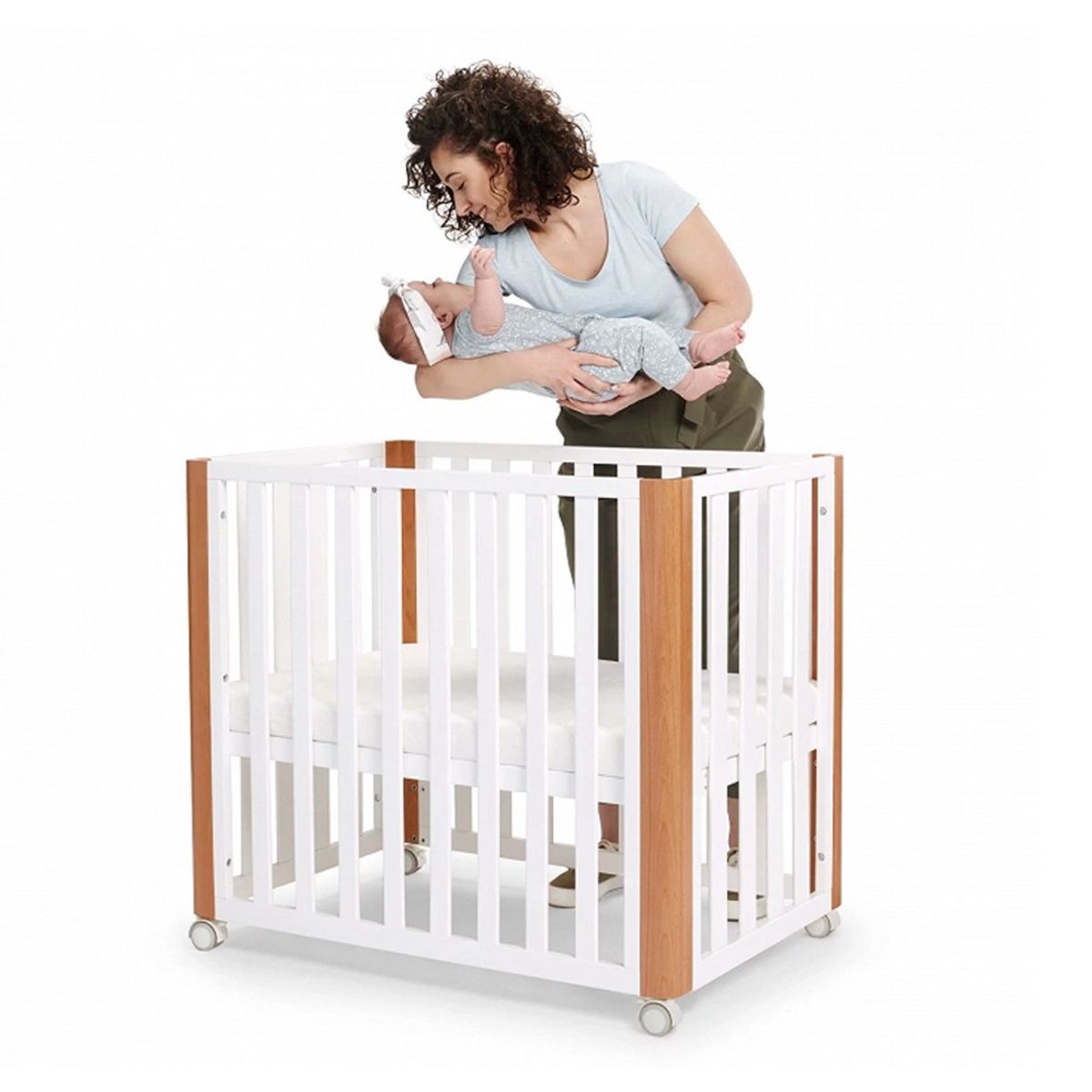 KINDERKRAFT - Cuna de Madera 4 en 1 KOYA Wood Blanco KINDERKRAFT