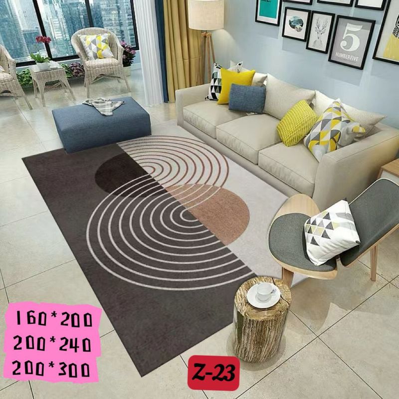 ANGELES DEL HOGAR - Alfombra 3D Antideslizante 200 x300 cm  Diseño Circulos Cafe