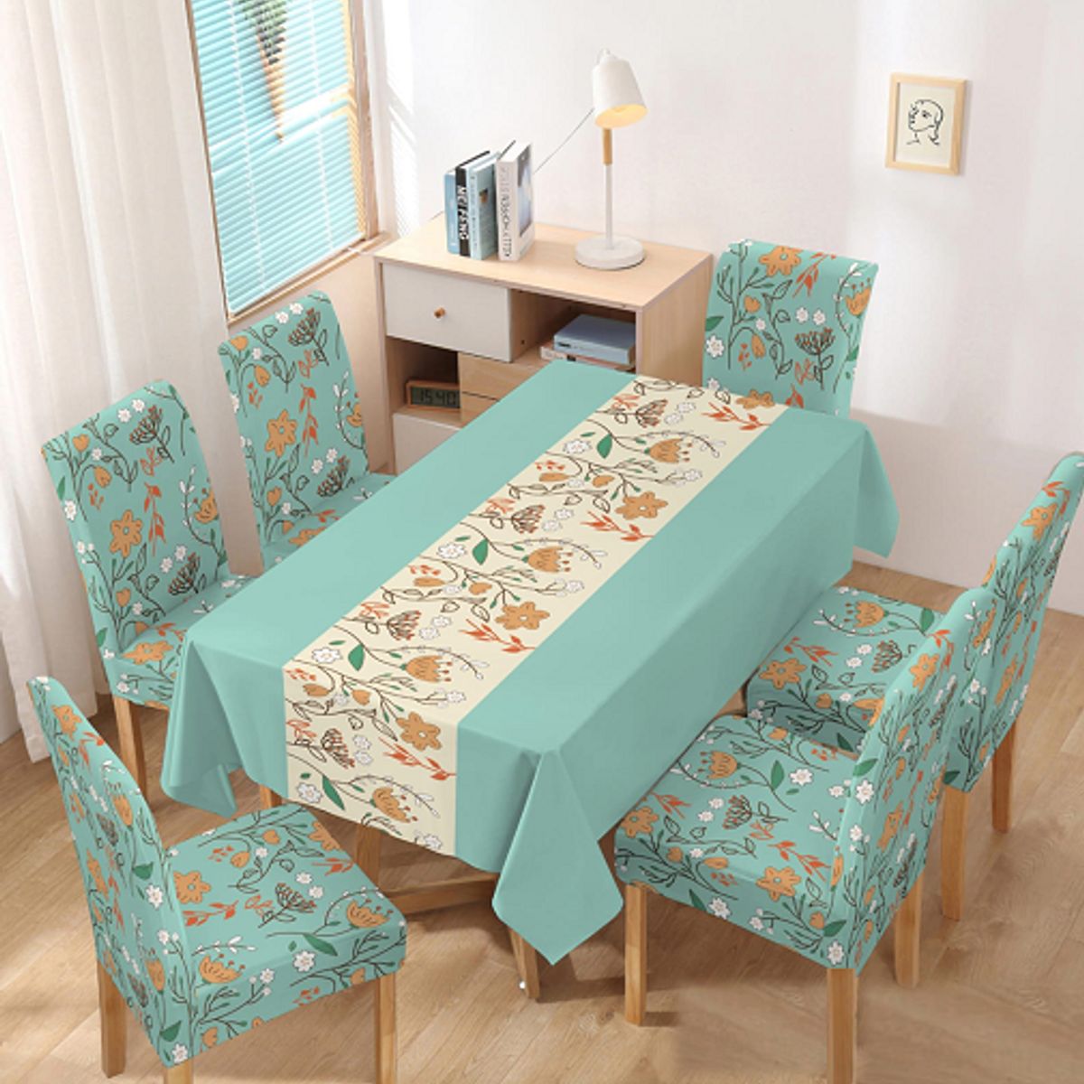 GENERICO - mantel grueso anti mancha con fundas para silla diseño z42 TF