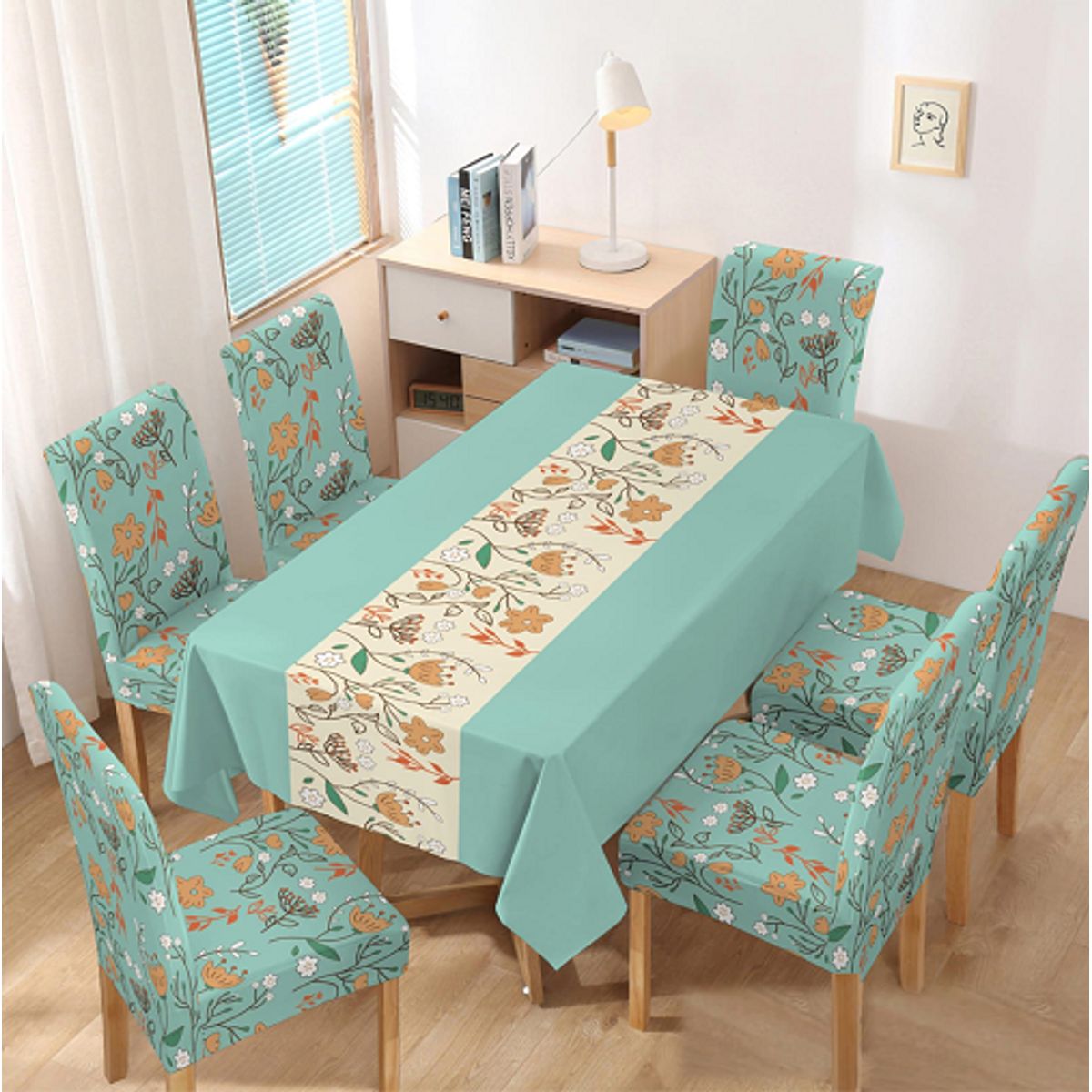 GENERICO - mantel grueso anti mancha con fundas para silla diseño z42 TF