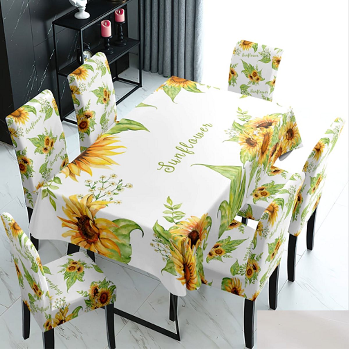 GENERICO - mantel grueso anti mancha con fundas para silla diseño z40 TF