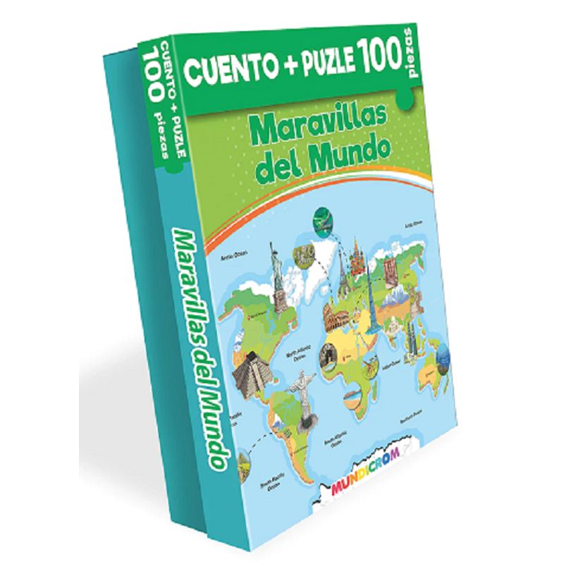 MUNDICROM - Libro Maravillas del Mundo + Puzle 100 Piezas Mundicrom