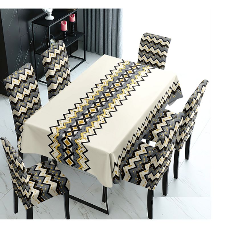 GENERICO - mantel grueso anti mancha con fundas para silla diseño Z27 TF