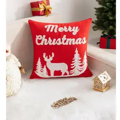 GENERICO - Funda Para Cojín Navideña 45x45 Merry Christmas 1 Und