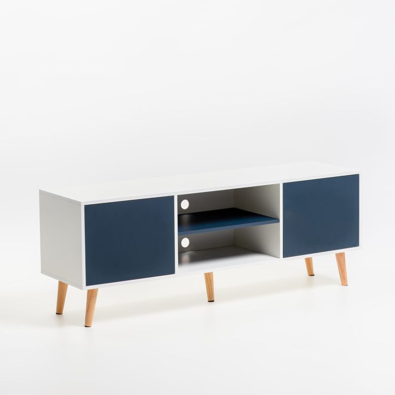 MOBELTEK - Rack TV 65 pulgadas Kanso Blanco Tuareg
