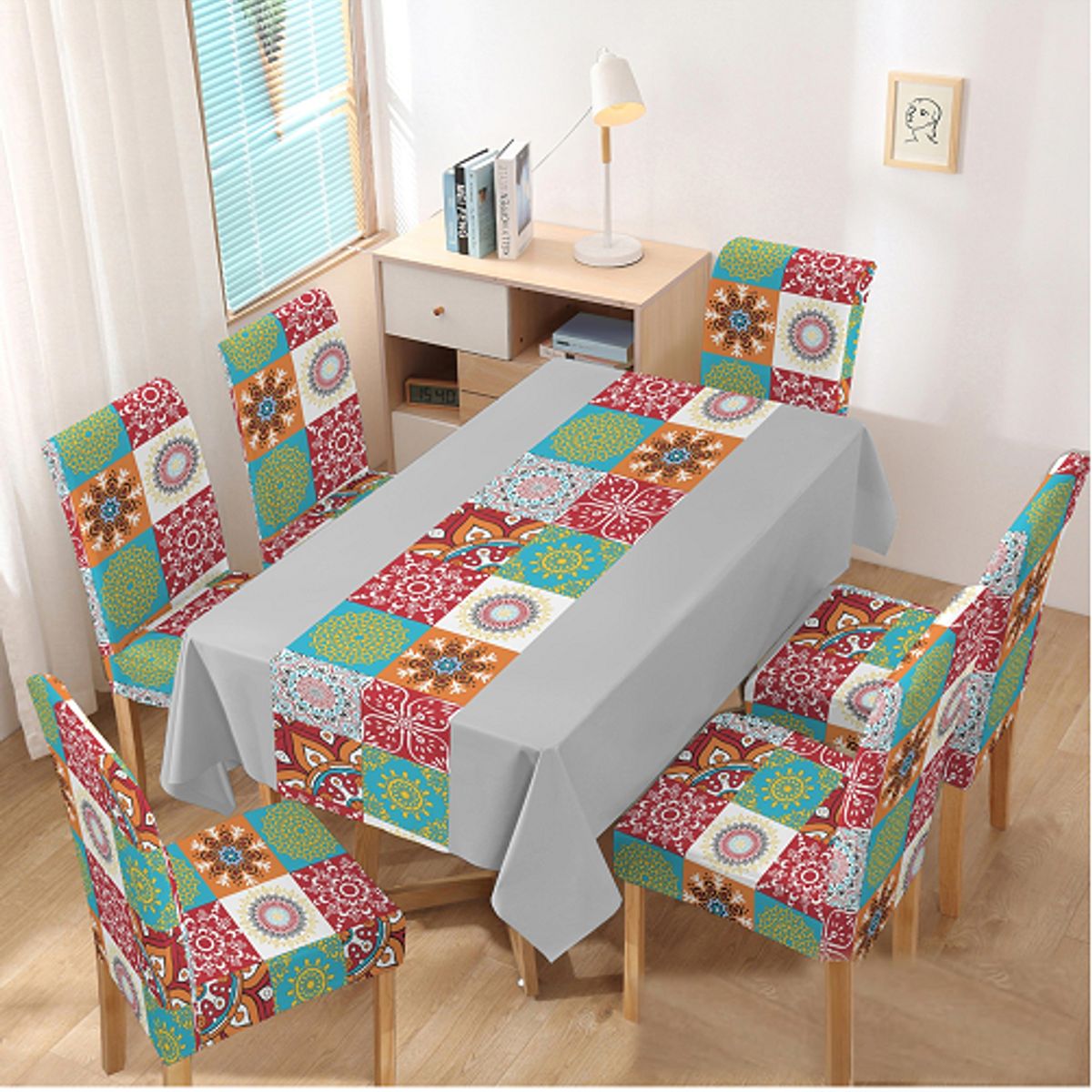 GENERICO - mantel grueso anti mancha con fundas para silla diseño Z33 TF