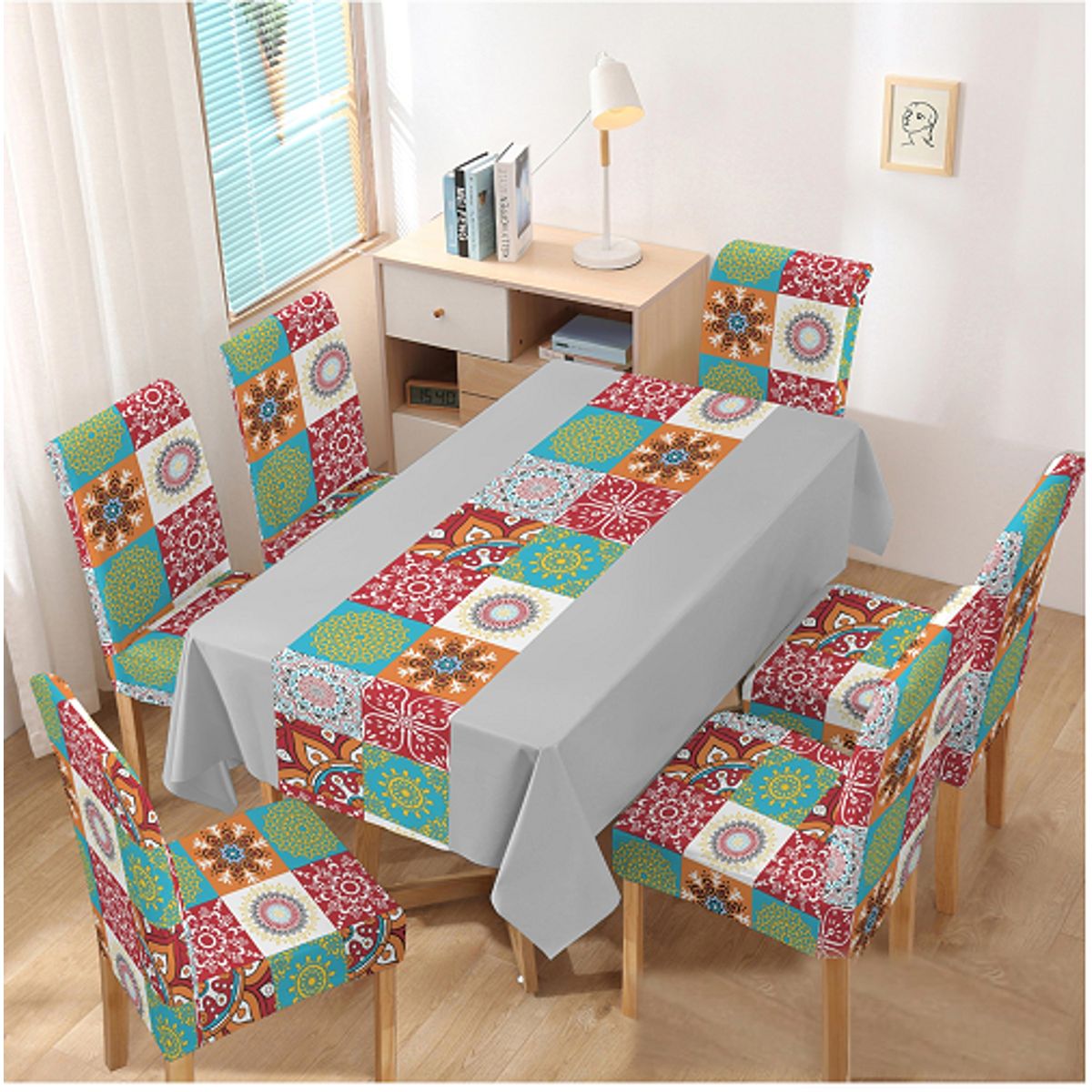 GENERICO - mantel grueso anti mancha con fundas para silla diseño Z33 TF