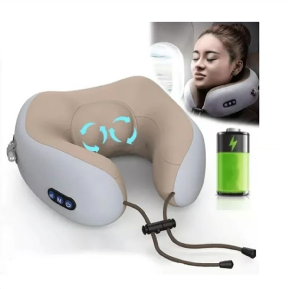 GENERICO - Masajeador Almohadón Eléctrico Cuello Cervical Relajación