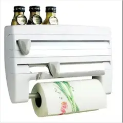 GENERICO - Dispensador Cocina Soporte 4 En1 Rollo Papel Nova Film Alusa