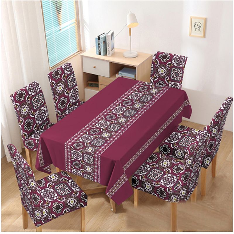 GENERICO - mantel grueso anti mancha con fundas para silla diseño Z08 TF