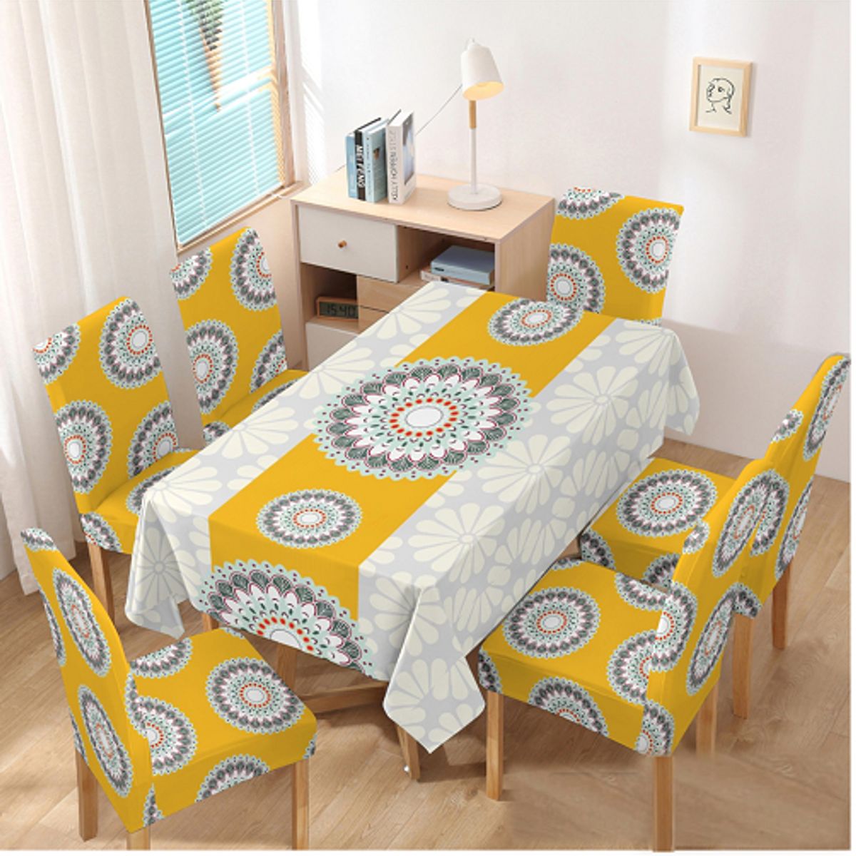 GENERICO - mantel grueso anti mancha con fundas para silla diseño Z06 TF