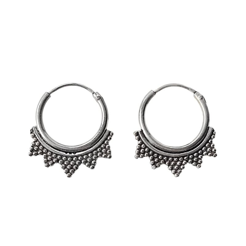 ANDREA COGGIOLA JOYAS - Aros Argollas Étnico Fino Plata Fina 925