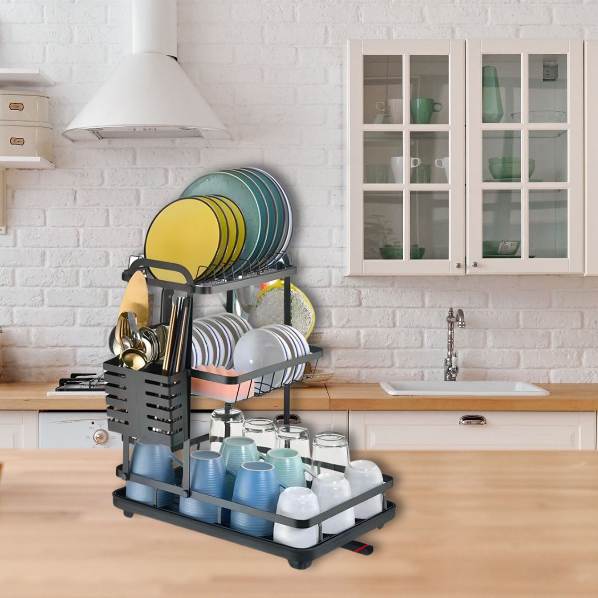 GENERICO - Escurridor Secaplatos 3 niveles Estante Para Cocina