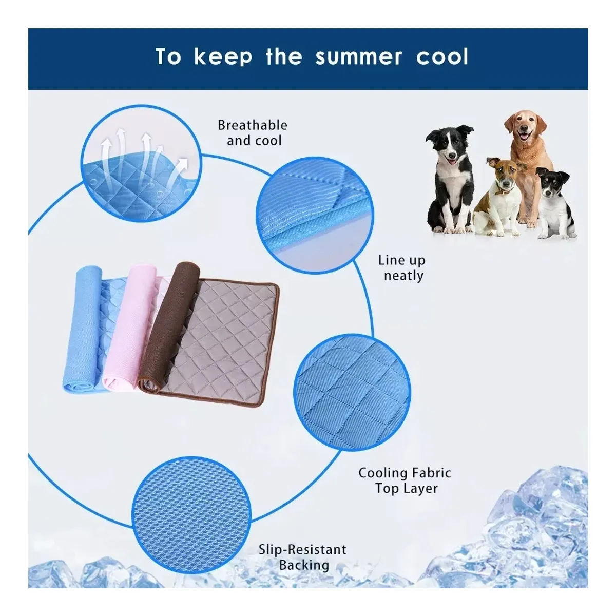 ATURE - Manta Refrescante Perros Mascotas Cama Pet CoolMat 50 X 40cm