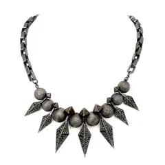 VANE COLLECTION - Collar mujer corto diseño baño de rodio negro y cristales