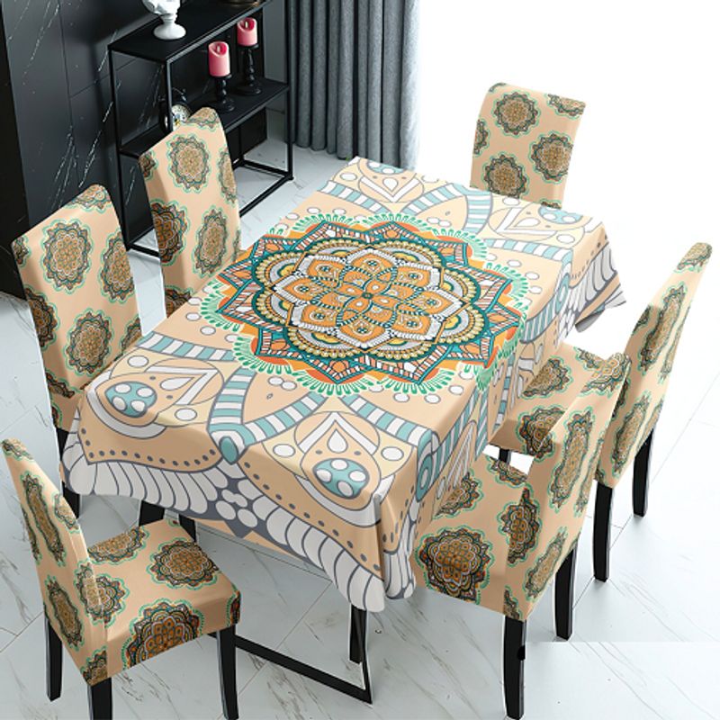 GENERICO - mantel grueso anti mancha con fundas para silla diseño Z32 TF