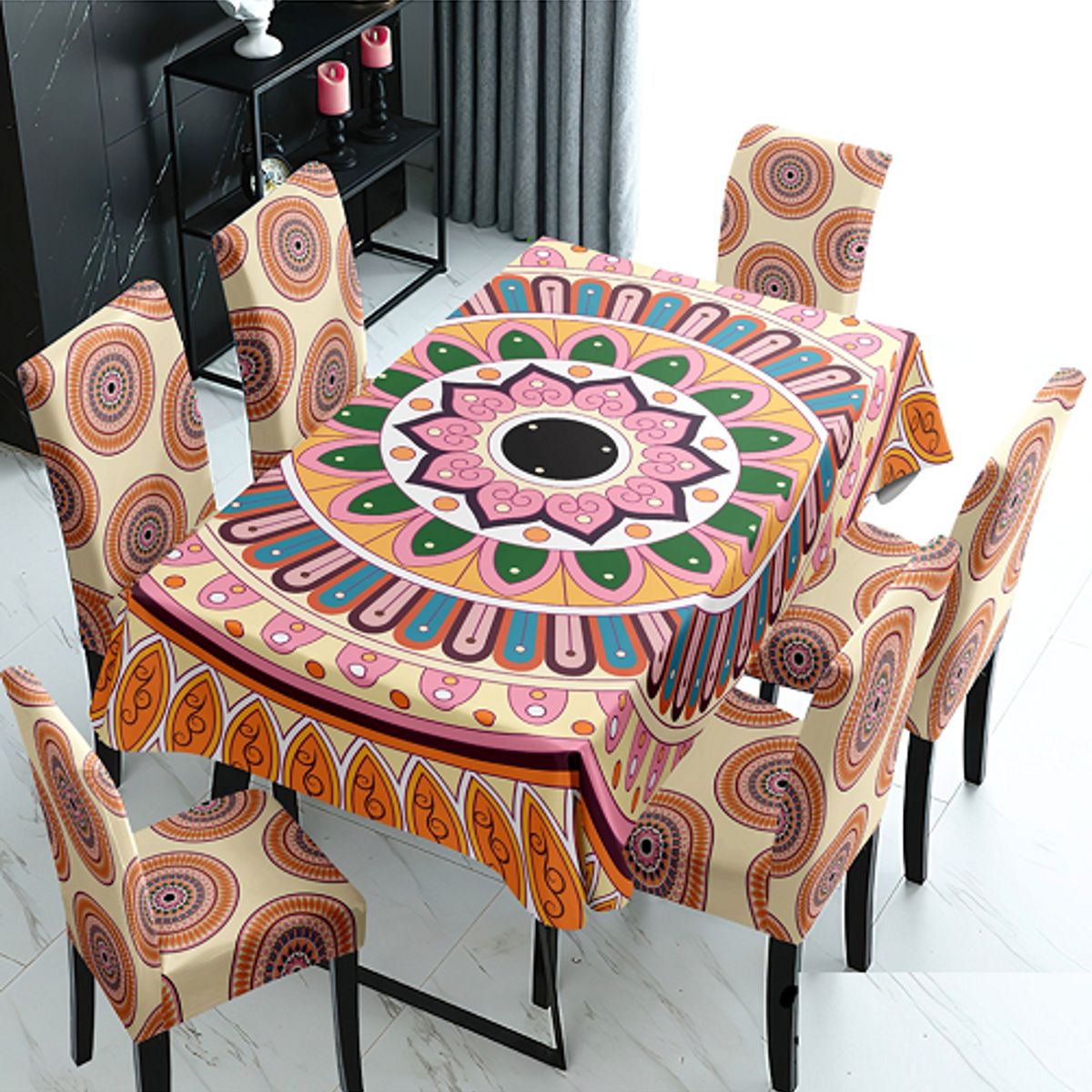 GENERICO - mantel grueso anti mancha con fundas para silla diseño Z30 TF