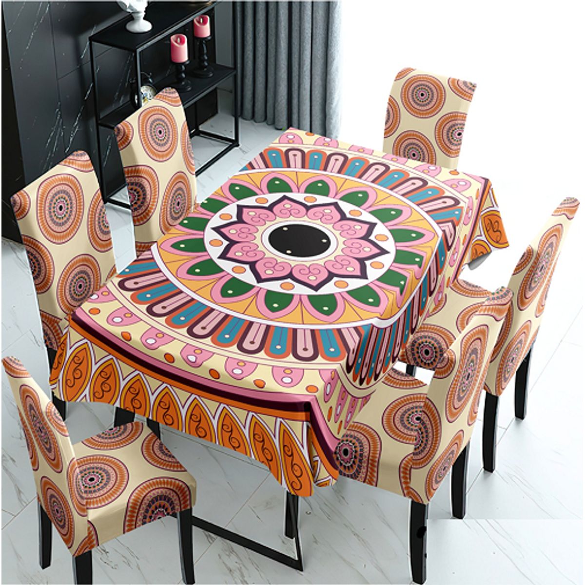 GENERICO - mantel grueso anti mancha con fundas para silla diseño Z30 TF