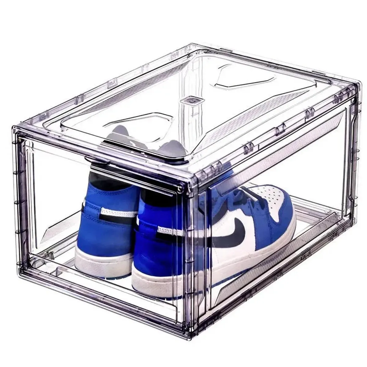 GENERICO - PACK 4 CAJAS ORGANIZADORA ZAPATO APILABLE PREMIUM CIERRE MAGNETICO