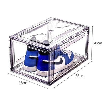 Imagen 2 del producto PACK 4 CAJAS ORGANIZADORA ZAPATO APILABLE PREMIUM CIERRE MAGNETICO