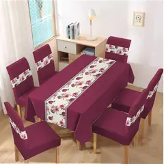 GENERICO - Mantel grueso anti mancha con fundas para silla diseño Z10 TF