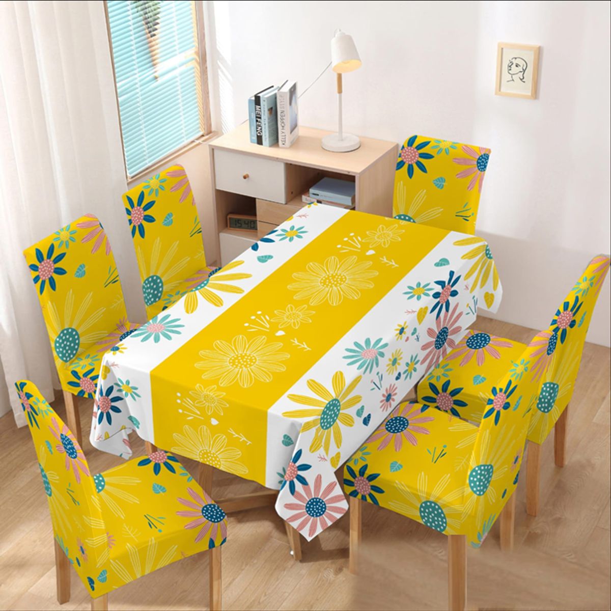 GENERICO - mantel grueso anti mancha con fundas para silla diseño Z51 TF